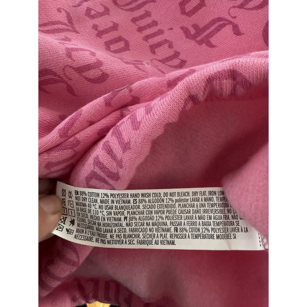 Juicy Couture Forever 21 Pink Lounge Set Cropped Sweatshirt Joggers Sz L Y2K - Picture 4 of 9